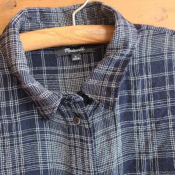Madewell Westward Bell-Sleeve Shirt in Plaid Medium Smock Sleeve Button Down - Picture 6 of 6